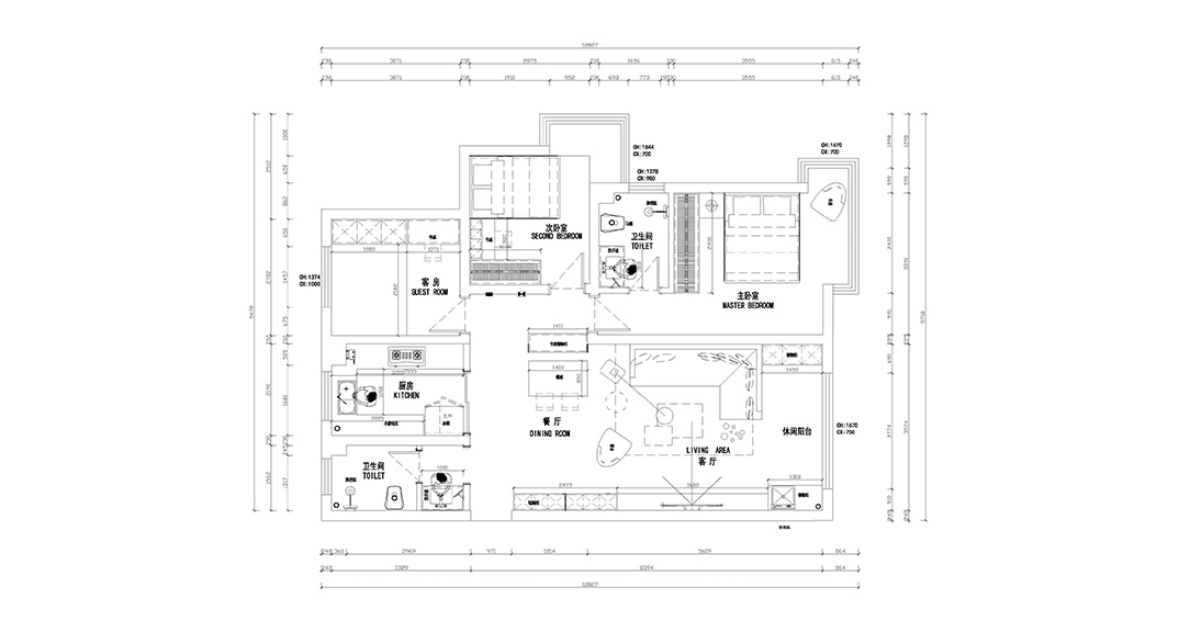 君悅府124㎡三室兩廳戶型平面布局圖.jpg